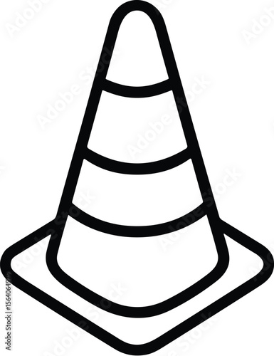 Traffic cone vector black silhouette print design