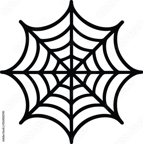 Spider web vector black silhouette print design