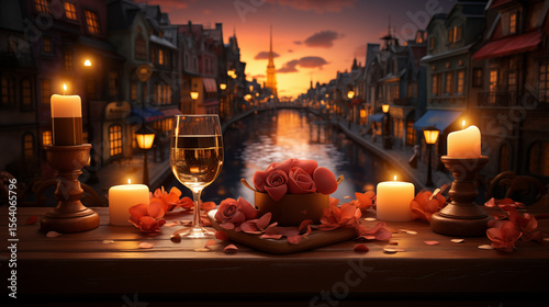Elegant Romantic Evening on Balcony Romantic Sunset