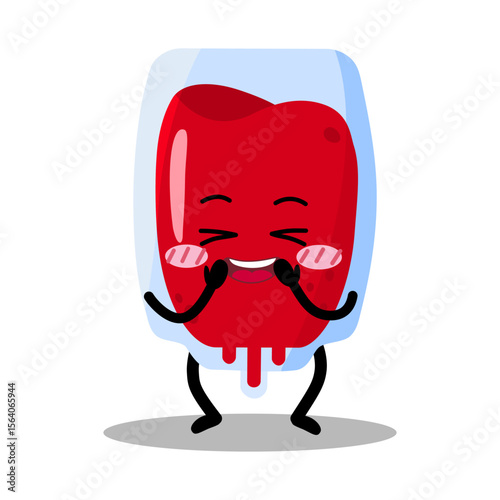 Cute Hand Drawn Shy Blood Bag Blushing