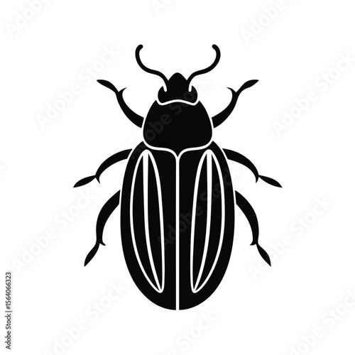 beetle silhouette vector