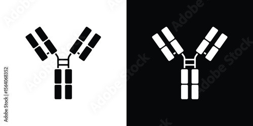 Antibody icon silhouette vector in black colors. flat symbol logo design style