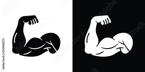 Arm icon silhouette vector in black colors. flat symbol logo design style