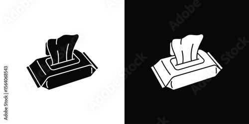 baby wipe icon silhouette vector in black colors. flat symbol logo design style