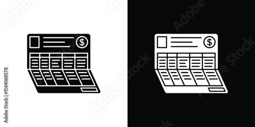 Bankbook icon silhouette vector in black colors. flat symbol logo design style