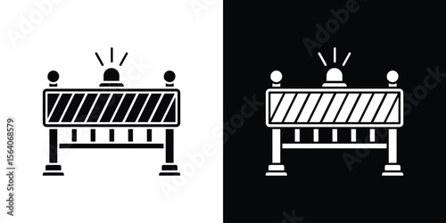Barrier icon silhouette vector in black colors. flat symbol logo design style