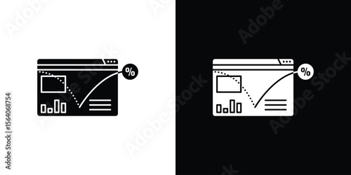 Bounce rate icon silhouette vector in black colors. flat symbol logo design style