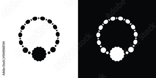 Bracelet icon silhouette vector in black colors. flat symbol logo design style