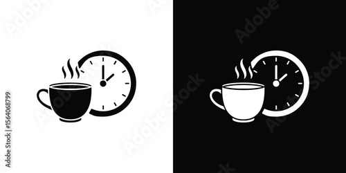 Break icon silhouette vector in black colors. flat symbol logo design style