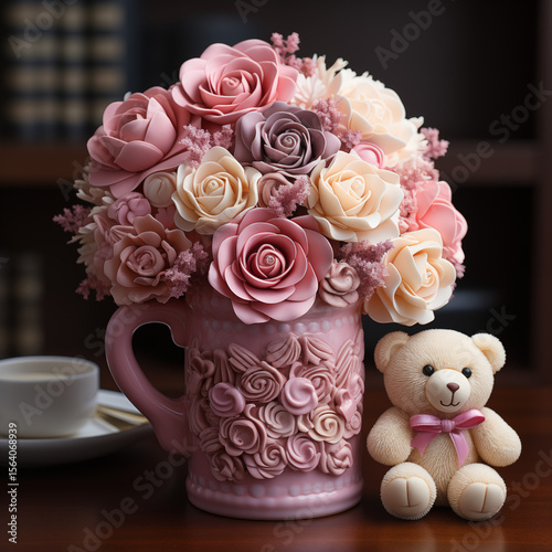 Heartwarming Floral and Teddy Bear Display for Special Occasions