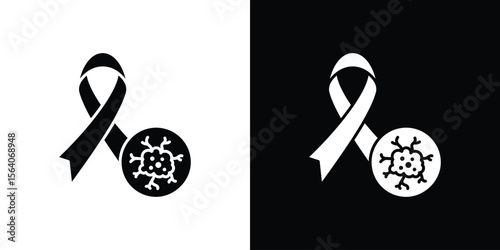 Cancer icon silhouette vector in black colors. flat symbol logo design style