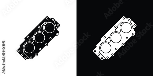 Car gasket icon silhouette vector in black colors. flat symbol logo design style