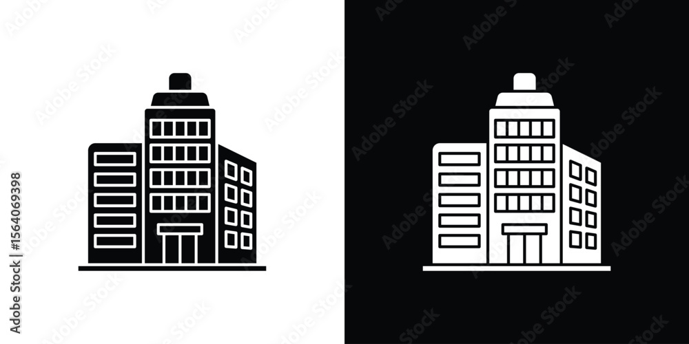Fototapeta premium Company icon silhouette vector in black colors. flat symbol logo design style