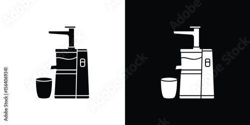 Cold pressed juicer icon silhouette vector in black colors. flat symbol logo design style
