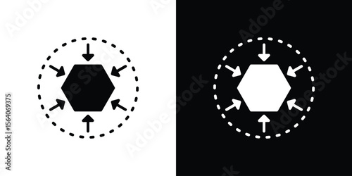 Compact size icon silhouette vector in black colors. flat symbol logo design style