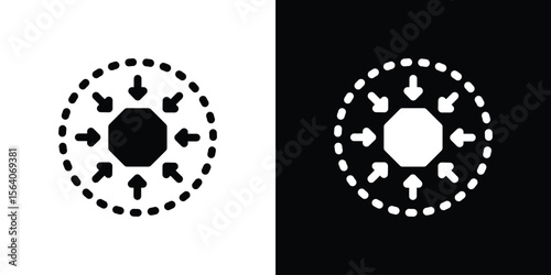 Compact size icon silhouette vector in black colors. flat symbol logo design style