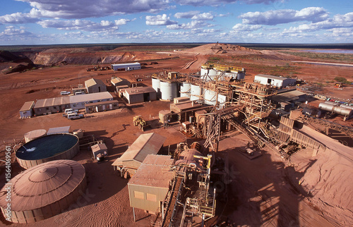 Elevated view of Gold Mine processing plant