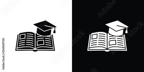 Curriculum icon silhouette vector in black colors. flat symbol logo design style