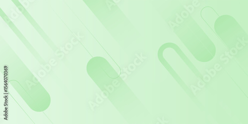 White abstract wide banner background with green geometric shapes. Minimal geometric. Modern futuristic concept. Suit for cover, header, business, presentation