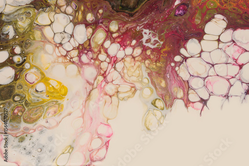 Wallpaper Mural Abstract flow acrylic and watercolor pour marble painting blot. Color brown, beige cell wave smoke texture background. Torontodigital.ca