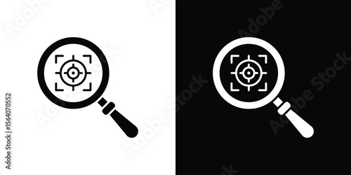 Focus icon silhouette vector in black colors. flat symbol logo design style