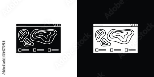 Heat Map icon silhouette vector in black colors. flat symbol logo design style