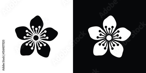 Hypericum icon silhouette vector in black colors. flat symbol logo design style