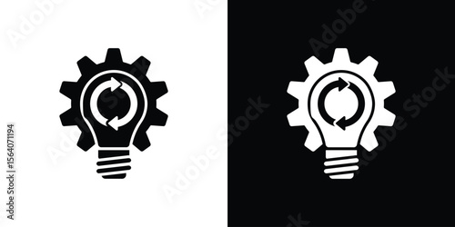 Implementation icon silhouette vector in black colors. flat symbol logo design style