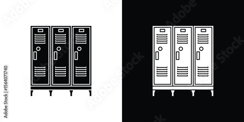 Lockers icon silhouette vector in black colors. flat symbol logo design style