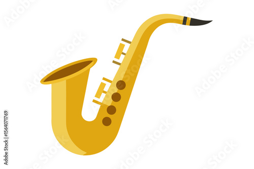 saxophone isolated on golden