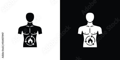 Metabolism icon silhouette vector in black colors. flat symbol logo design style