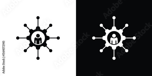 Multi channel icon silhouette vector in black colors. flat symbol logo design style