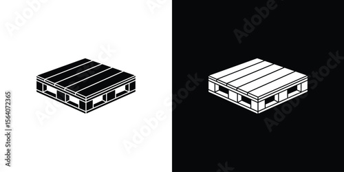 Pallet icon silhouette vector in black colors. flat symbol logo design style