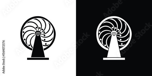 Perpetual motion icon silhouette vector in black colors. flat symbol logo design style