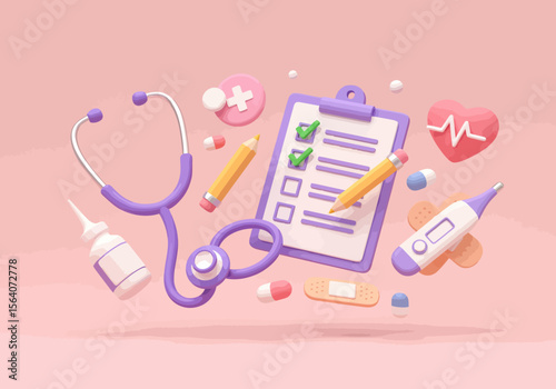 Illustrating the Essential Tools and Concepts of Modern Medical Practice and Healthcare Delivery Through 3D Renderings of Various Medical Instruments and Supplies
