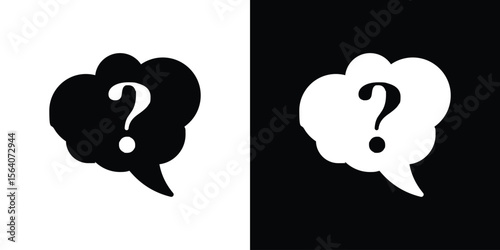 Question icon silhouette vector in black colors. flat symbol logo design style