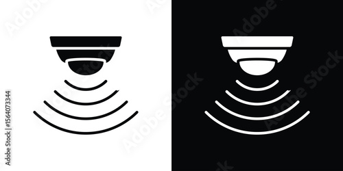 Sensor icon silhouette vector in black colors. flat symbol logo design style