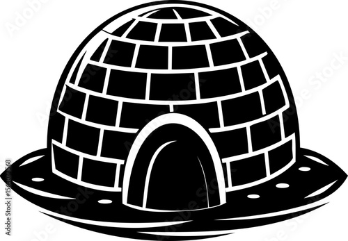 Igloo shelter snow house cold winter dome arctic ice bricks entrance