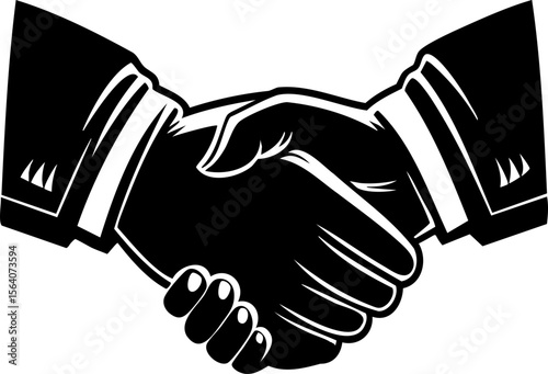 Handshake silhouette business agreement partnership cooperation greeting teamwork unity trust connection deal