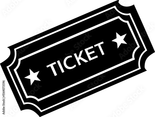 Ticket admission pass event entry star icon silhouette