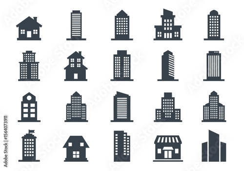 Collection of Architectural Designs Representing Diverse Building Styles and Urban Structures for Commercial and Residential Use