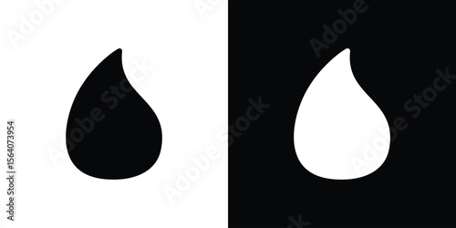 Tear drop icon silhouette vector in black colors. flat symbol logo design style