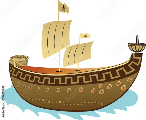 pirate ship on a transparent background