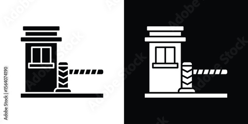 Toll road icon silhouette vector in black colors. flat symbol logo design style