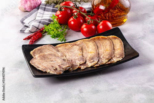 Boiled beef tomgue slices appetizer