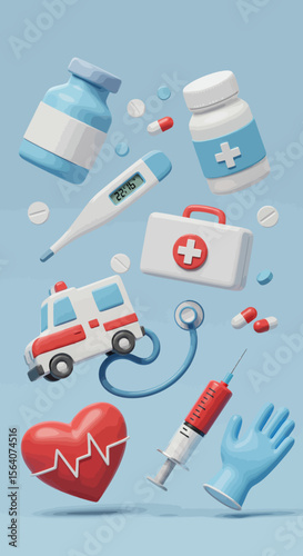 Medical Healthcare Equipment and Supplies Vital for Patient Care and Emergency Response Situations Including Diagnostic Tools and Pharmaceutical Treatments
