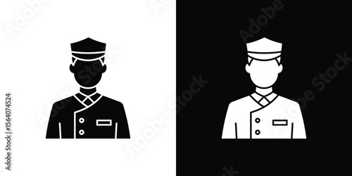 Valet icon silhouette vector in black colors. flat symbol logo design style