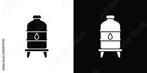 Water tank icon silhouette vector in black colors. flat symbol logo design style