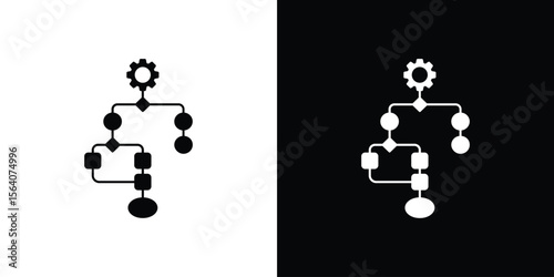 Workflow icon silhouette vector in black colors. flat symbol logo design style