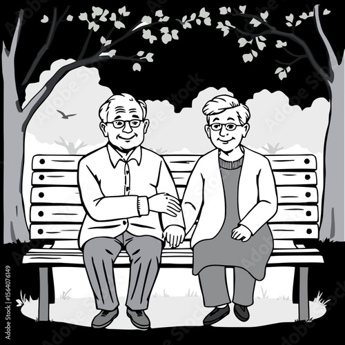 man and woman sitting on a bench